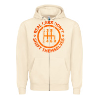 Sandshell real cars dont shift themselves Zipper Hoodie - artisFamous
