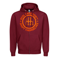 Burgundy real cars dont shift themselves Zipper Hoodie - artisFamous