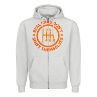Dove Grey real cars dont shift themselves Zipper Hoodie - artisFamous