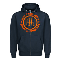 Navy real cars dont shift themselves Zipper Hoodie - artisFamous