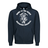 Navy sons of anarchy Zipper Hoodie - artisFamous