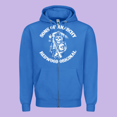 Sons Of Anarchy Zipper Hoodie Designed By Artisfamous