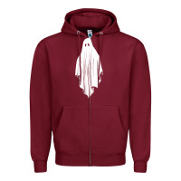 Burgundy sheet ghost Zipper Hoodie - artisFamous