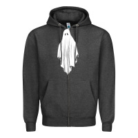 Charcoal Heather sheet ghost Zipper Hoodie - artisFamous