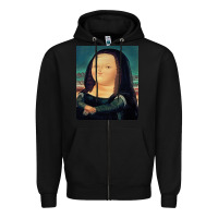 Black fernando botero mona lisa Zipper Hoodie - artisFamous