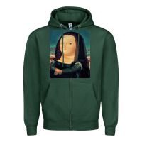 Sports Green fernando botero mona lisa Zipper Hoodie - artisFamous