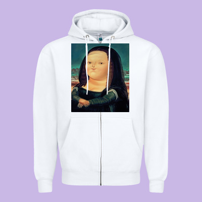 Fernando Botero Mona Lisa Zipper Hoodie Designed By Artisfamous