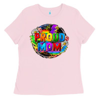 Bubblegum Pink Proud mom LGBTQ+ Mother's Day Ladies Tee - FaDigitalArtStudio