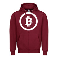 Burgundy bitcoin Zipper Hoodie - artisFamous