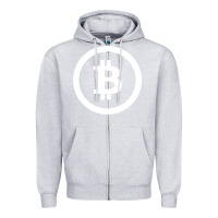 Heather Grey bitcoin Zipper Hoodie - artisFamous