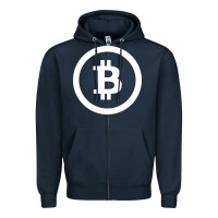 Navy bitcoin Zipper Hoodie - artisFamous