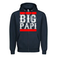Navy big papi Zipper Hoodie - artisFamous