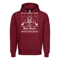 Burgundy hail santa ugly christmas sweater   sweatshirt Zipper Hoodie - artisFamous