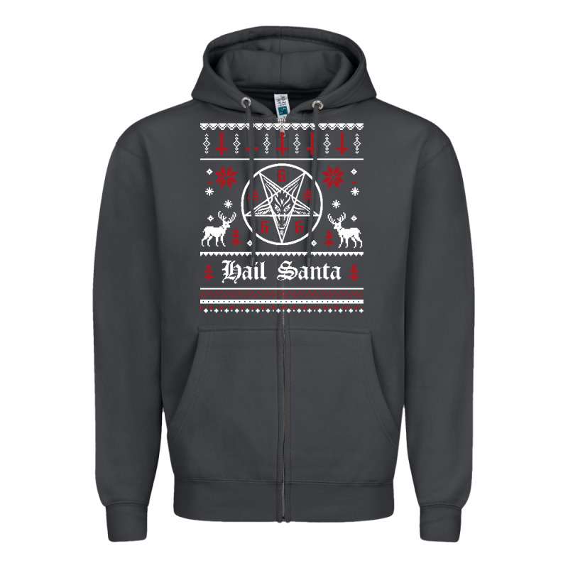 Hail Santa Ugly Christmas Sweater   Sweatshirt Zipper Hoodie by artisFamous | Teevron