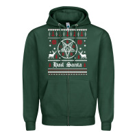 Sports Green hail santa ugly christmas sweater   sweatshirt Zipper Hoodie - artisFamous