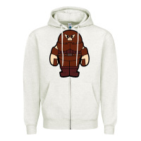 Oatmeal Heather juggernaut chibi Zipper Hoodie - artisFamous