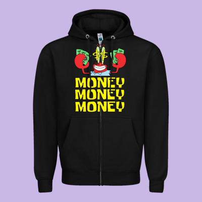Mr Krabs Love Money Zipper Hoodie Designed By Artisfamous