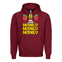 Burgundy mr krabs love money Zipper Hoodie - artisFamous