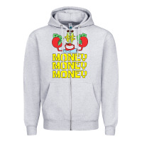 Heather Grey mr krabs love money Zipper Hoodie - artisFamous