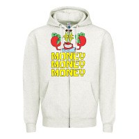 Oatmeal Heather mr krabs love money Zipper Hoodie - artisFamous