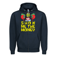 Navy mr krabs show me the money Zipper Hoodie - artisFamous