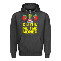 Charcoal Heather mr krabs show me the money Zipper Hoodie - artisFamous