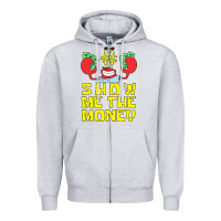 Heather Grey mr krabs show me the money Zipper Hoodie - artisFamous