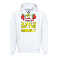 White mr krabs show me the money Zipper Hoodie - artisFamous