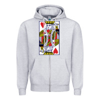 Heather Grey king of hearts Zipper Hoodie - artisFamous