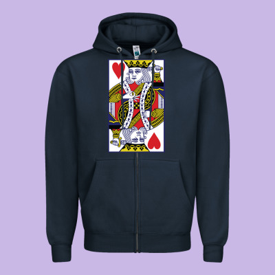 King Of Hearts Zipper Hoodie Designed By Artisfamous
