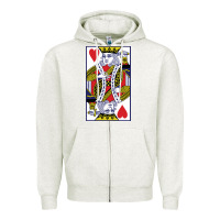 Oatmeal Heather king of hearts Zipper Hoodie - artisFamous