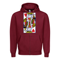 Burgundy king of hearts Zipper Hoodie - artisFamous
