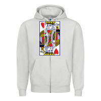 Dove Grey king of hearts Zipper Hoodie - artisFamous