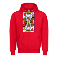 Red king of hearts Zipper Hoodie - artisFamous