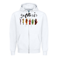 White GENESIS Zipper Hoodie - artisFamous