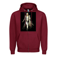 Burgundy adam lambert 01 Zipper Hoodie - artisFamous