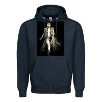 Navy adam lambert 01 Zipper Hoodie - artisFamous