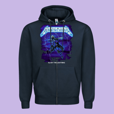 Blast The Lightning Zipper Hoodie Designed By Artisfamous