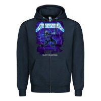 Navy blast the lightning Zipper Hoodie - artisFamous