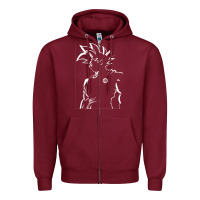 Burgundy Goku Zipper Hoodie - artisFamous