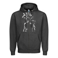 Charcoal Heather Goku Zipper Hoodie - artisFamous