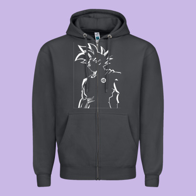 Goku Zipper Hoodie Designed By Artisfamous