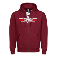 Burgundy top dog Zipper Hoodie - artisFamous