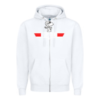 White top dog Zipper Hoodie - artisFamous