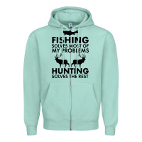 Seafoam funny fishing and hunting Zipper Hoodie - artisFamous