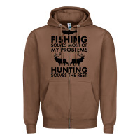 Chestnut funny fishing and hunting Zipper Hoodie - artisFamous