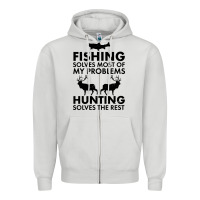 Dove Grey funny fishing and hunting Zipper Hoodie - artisFamous