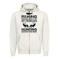 Oatmeal Heather funny fishing and hunting Zipper Hoodie - artisFamous