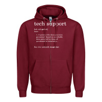 Burgundy funny tech support definition Zipper Hoodie - artisFamous