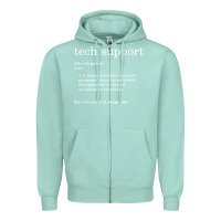 Seafoam funny tech support definition Zipper Hoodie - artisFamous